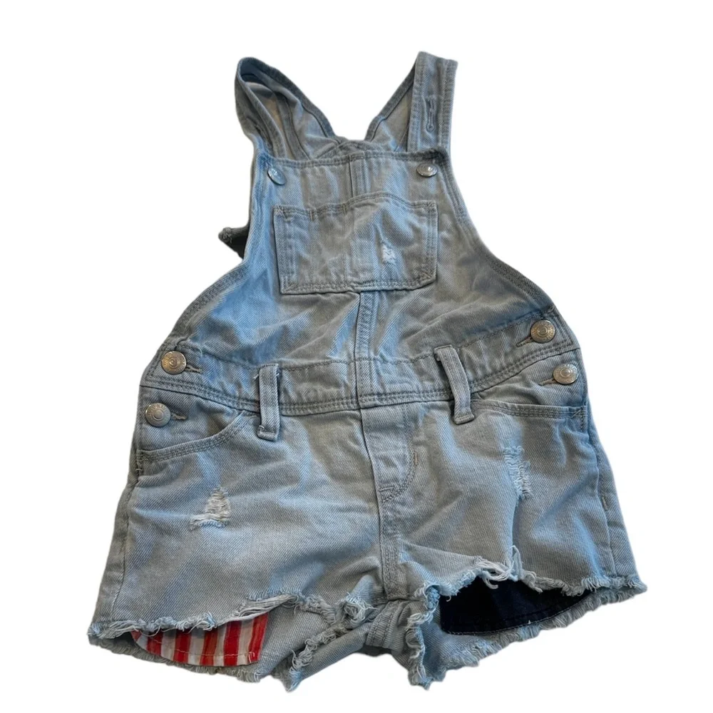 Old Navy Red, White and Blue Pocket Accent Overalls - Youth Girls Overalls